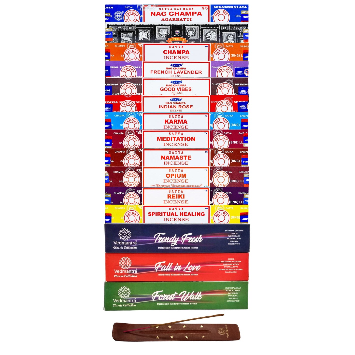 Satya 15 Pack Assorted Nag Champa Incense.