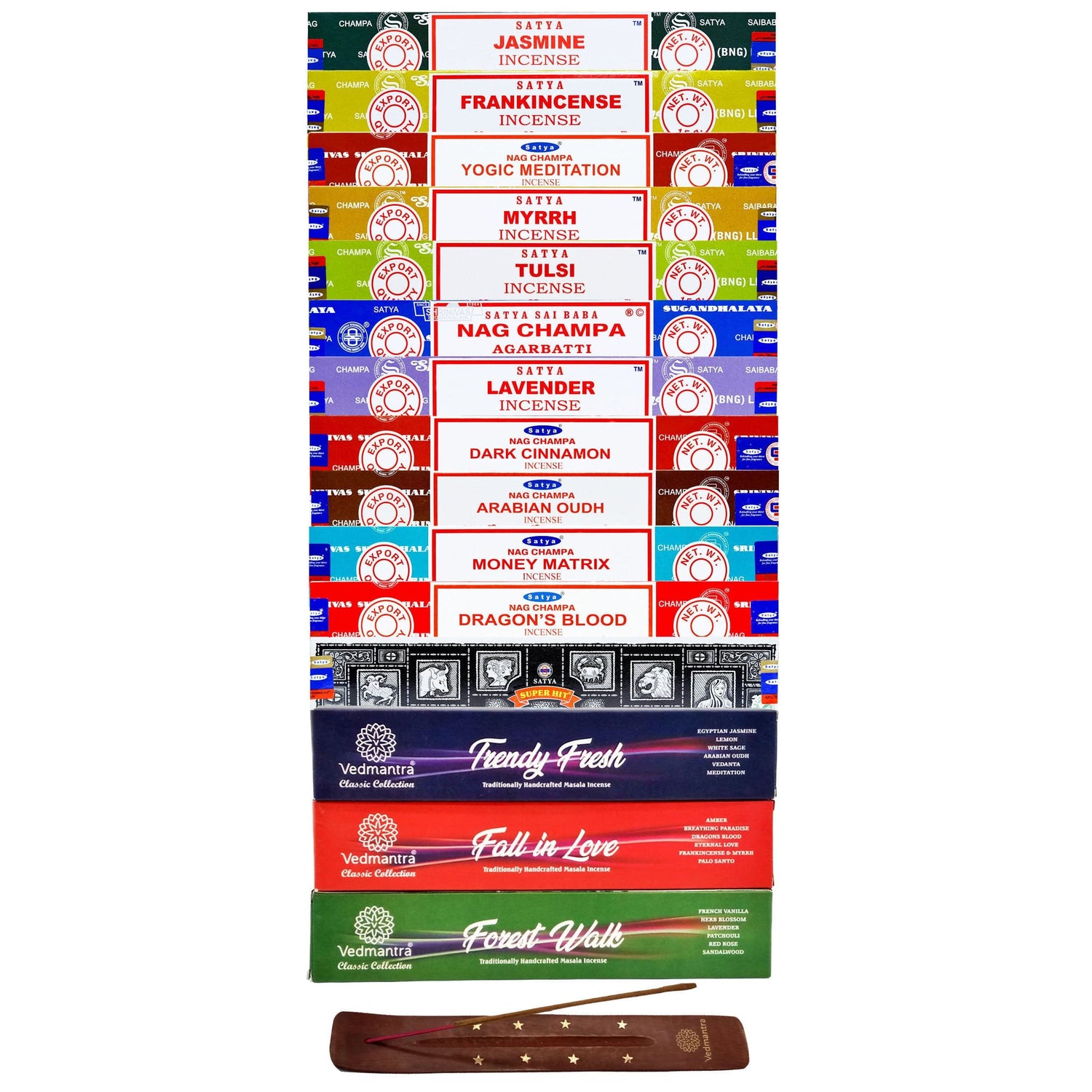 Satya 15 Pack Assorted Nag Champa Incense.