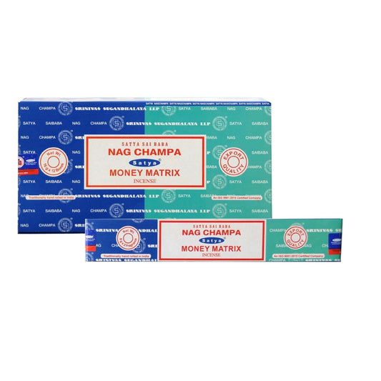 Satya Nag Champa & Money Matrix Combo Incense Sticks.