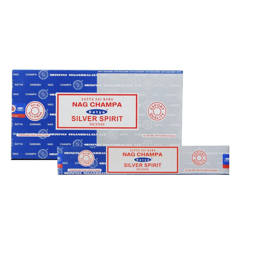 Satya Nag Champa & Silver Spirit Combo Incense Sticks.