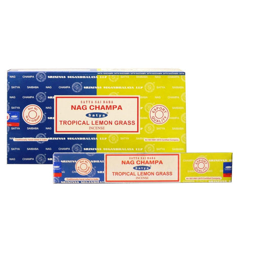 Satya Nag Champa & Tropical Lemon Grass Combo Incense Sticks.